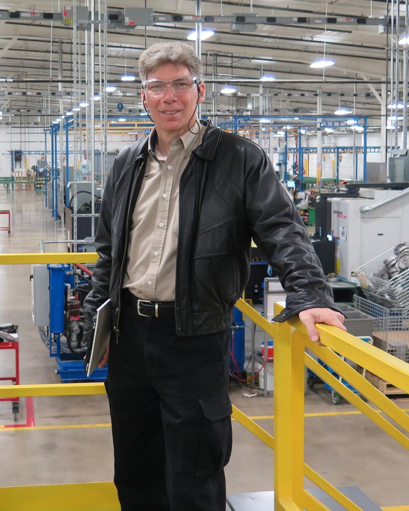 Clifford Jones on a mezzanine overlooking the largest ABB/Baldor motor manufacturing plant in the United States
