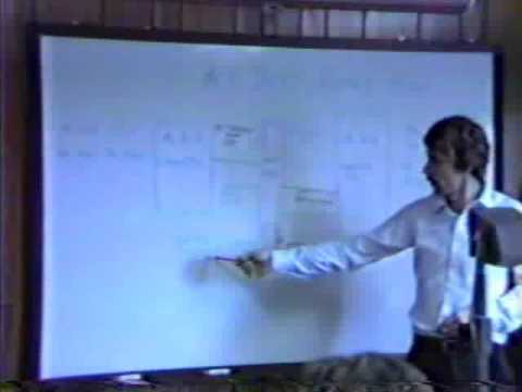 Clifford Jones teaching VFD theory at a whiteboard, 1984